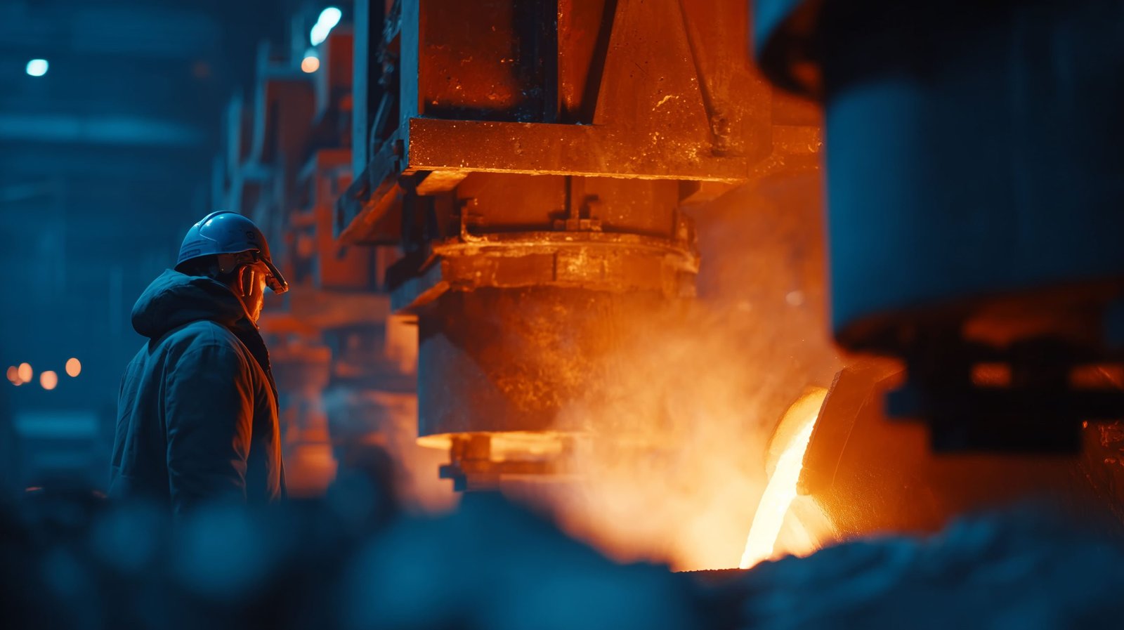 process-img vecteezy-steelworker-in-protective-helmet-operating-molten-metal-68838914